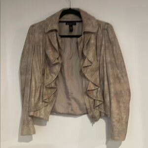 INC International Concepts Beige Ruffle Blazer